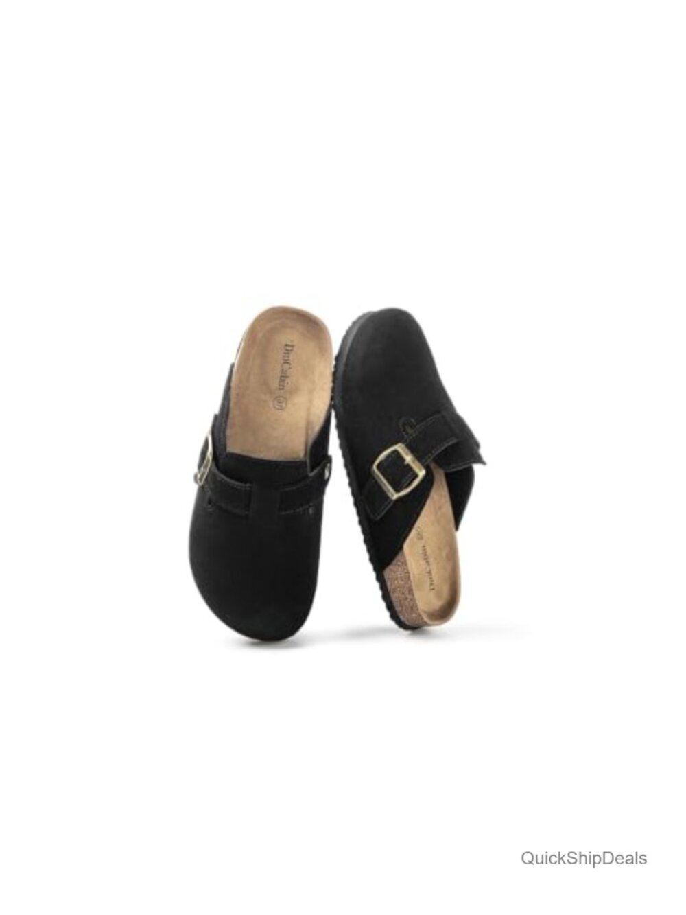 Suede Mules Clogs for Women Cork Footbed Arch Support Adjustable